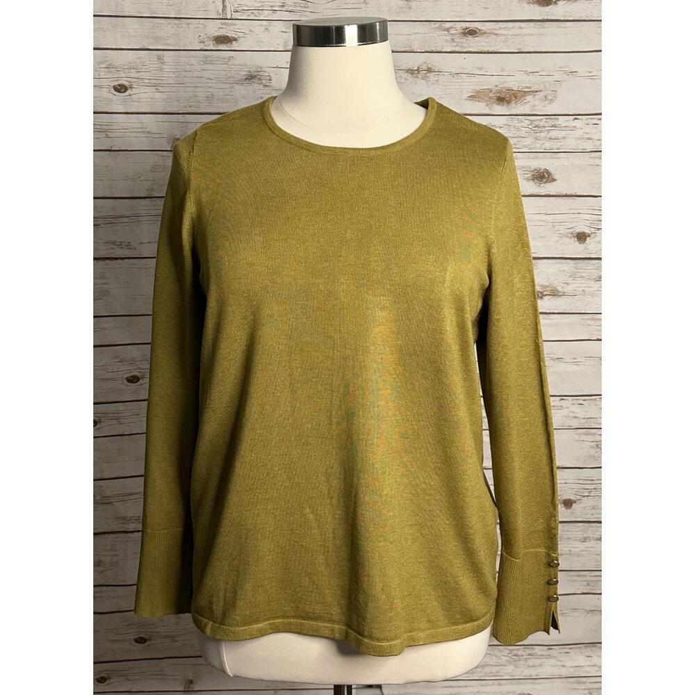 Chico's yellow-green crew neck long sleeve pullover sweater Size 3/XL/16